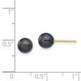 thumbnail image 2 of Beautiful 14k 6-7mm Round Black Saltwater Akoya Cultured Pearl Stud Post Earrings, 2 of 2