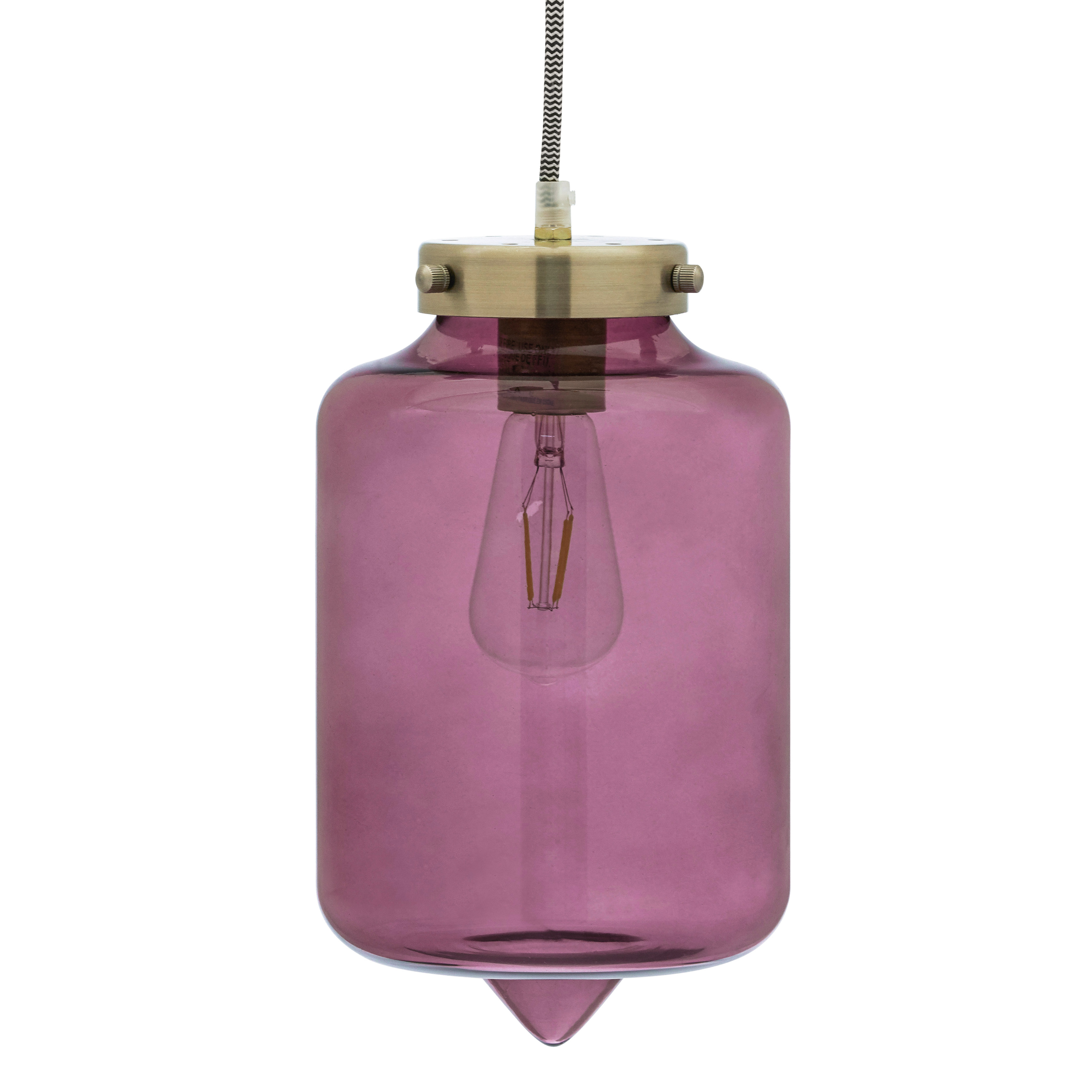 Venetian Wine Cocoon Style Glass Pendant Light by Drew Barrymore Flower Home, UL Listed, LED Bulb Included - image 3 of 9