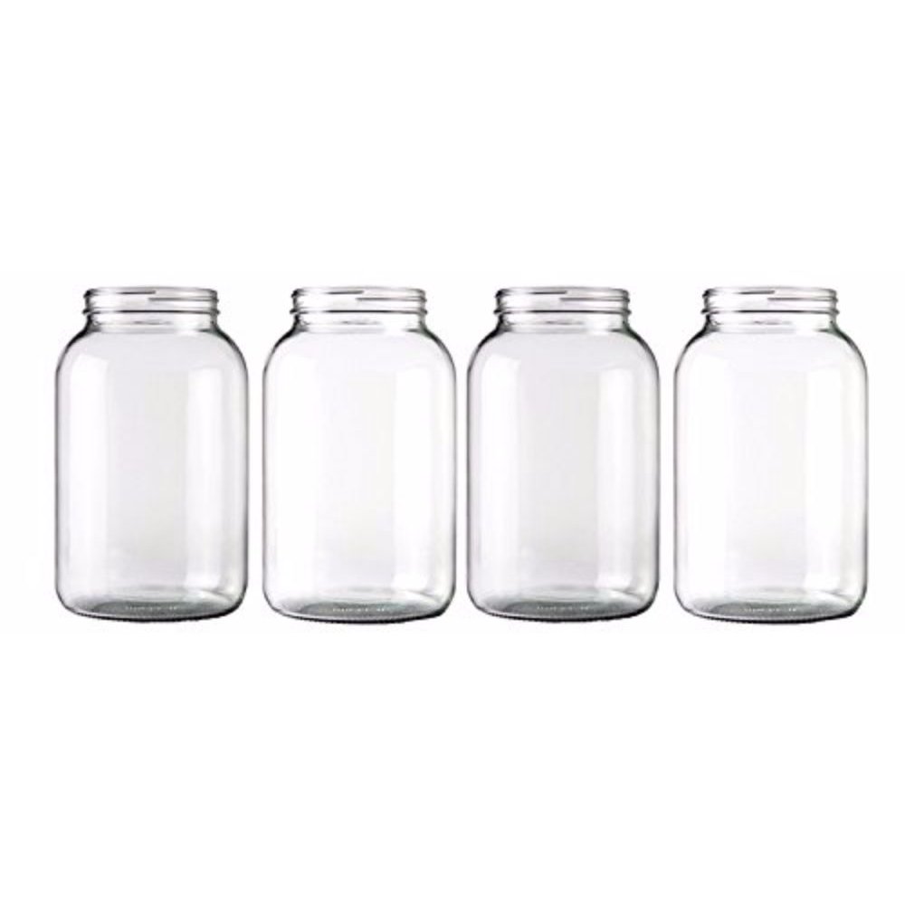 One Gallon Wide Mouth Glass JarSet of 4