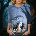 thumbnail image 2 of Godom Crew Neck Fall T-Shirt for Women Family Halloween Tops 3/4 Length Sleeve Pumpkin Graphic Tees, 2 of 4