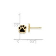 thumbnail image 4 of Gem & Harmony 14K Yellow Gold Polished Paw Print Post Earrings for Women, 4 of 6