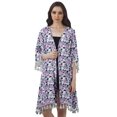 thumbnail image 1 of Moomaya Moss Georgette Printed Shrug Beach Cloth 3/4 Sleeve Cardigans For Women, 1 of 6