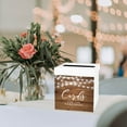 thumbnail image 2 of Koyal Wholesale Sturdy White Wedding Day Card Box Rustic Wood with String Lights Wedding Gift Boxes for Cards, 2 of 5