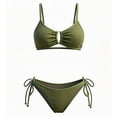 thumbnail image 5 of Fewfanhot Women Swimsuits Triangle Bikini Spaghetti Strap Push Up Swimsuit Cheeky Two Piece Bathing Suit, 5 of 6