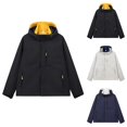 thumbnail image 4 of Quinlirra Mens Jackets Lightweight Men's Stitching Drawstring Hooded Slim Fashion Jacket Coat Outwear, 4 of 4