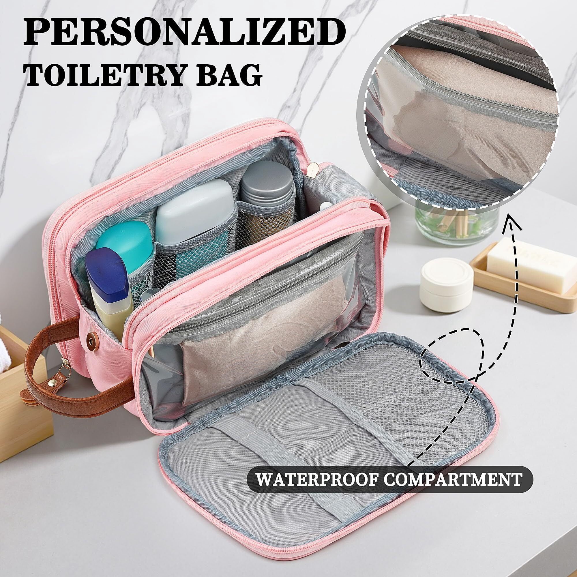 Yoolife Cosmetic Makeup Bag for Women Large Capacity Personalized Gifts Travel Toiletry Bag Accessories Toiletries Water Resistant Dop Kit for Women