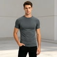 thumbnail image 4 of Men T Shirt Short Sleeve Crew Neck Shirts Breathable Grey Tshirt, 4 of 4