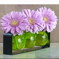 thumbnail image 5 of Couronne Co. Trivo Three Recycled Glass Vases with Metal Stand, Table Top Flower Vase Décor - Lime Green, 5 of 5