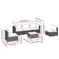 thumbnail image 2 of vidaXL 6 Piece Patio Lounge Set with Cushions Poly Rattan Brown, 2 of 11