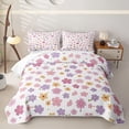 thumbnail image 2 of Erosebridal Kawaii Groovy Floral Twin Quilt Set for Girls, Pastel Blossom Print Twin Coverlet Set, 2 Pieces, 2 of 7