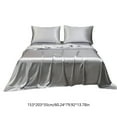 thumbnail image 3 of Beautynvta Satin Sheets Set of 4 Pieces, Hotel Silk Soft Bed Sheets, Wrinkle-Free Satin Silk Sheet Set with 1 Deep Pocket Fitted Sheet, 1 Flat Sheet, 2 Pillow Cases, 80''x60'', 3 of 6