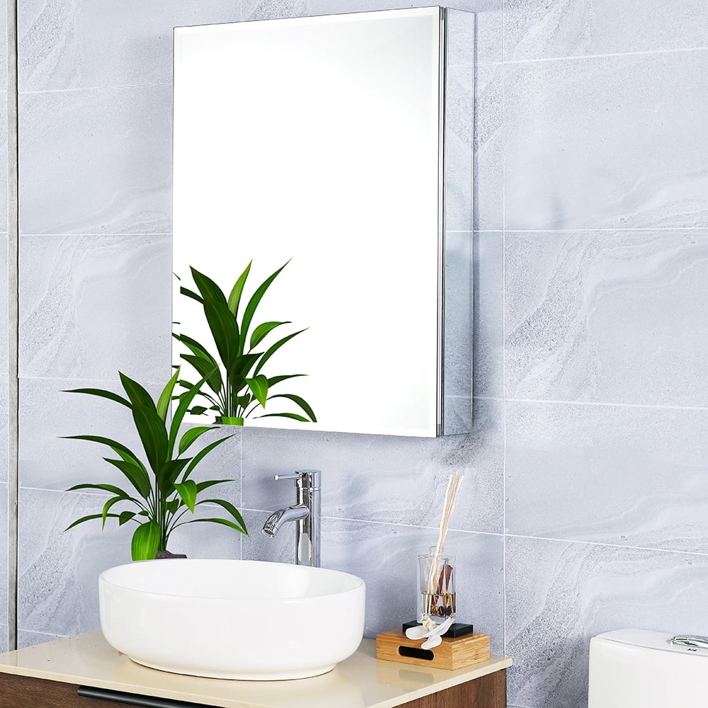 Lowestbest Bathroom Mirror Cabinet, Wall Mounted Aluminum Medicine Cabinet, Adjustable Shelves for Bathroom and Kitchen Lowestbest Bathroom Mirror Cabinet, Wall Mounted Aluminum Medicine Cabinet, Adjustable Shelves for Bathroom and Kitchen
