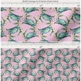 thumbnail image 2 of Soimoi Pink Cotton Cambric Fabric Crabs Ocean Print Fabric by the Yard 42 Inch Wide, 2 of 7