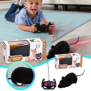 Jouet pour animaux de compagnie à télécommande pour chats - RC Jouet interactif électronique sans fil pour chats (noir) avec télécommande
