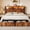Brown, variant on NHIXSOM Farmhouse Full Bed Frame with LED Headboard, Charging Station and Storage Drawers, Farmhouse Style, Easy Assembly, Brown