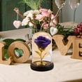 thumbnail image 4 of Mecorevxz Rose Flower Gifts for Women, Forever Rose, Galaxy Rose Flower Light Up in Glass Dome, Rose Gifts for Women Mom Wife Girlfriend (Purple), 4 of 6