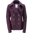 thumbnail image 1 of Aeropostale Womens Solid Pea Coat, Púrpura, Grande, 1 of 1