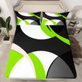 thumbnail image 2 of Erosebridal Abstract Geometry Round Full Sheet Sets,Green Black Aesthetic Art Bedding Full Size,Geometric Pattern Bed Sheets Set Full Size,Microfiber Room Decoration,4-Piece, 2 of 7