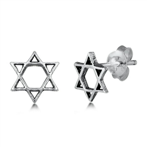 Sterling Silver Jewish Star of David Earrings 925 New Jewelry Female Unisex