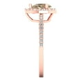 thumbnail image 3 of 0.755 ct Pear Cut Yellow Moissanite with Simulated Diamond Halo Accents 18K Rose Gold Womens Engagement Ring, 3 of 5