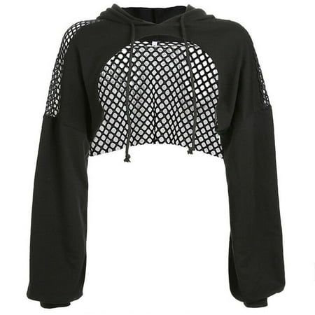 Net hoodie crop top 2025