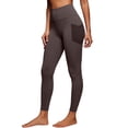 thumbnail image 2 of Women's Soft Fabric Yoga Pants for Women, Mid Elastic Waist Slim Fit Leggings, Pockets, High Stretch, Comfortable Workout Athletic Gym Fitness Running Casual | VerBelle,Coffee XL, 2 of 6