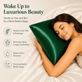 thumbnail image 3 of Green Silk Pillowcase for Hair and Skin, 22 Momme Mulberry Silk Pillow Cases Standard Size with Zipper, 6A Grade Organic Silk, Anti Wrinkle, Anti Acne, 1 Pcs 20"x26", 3 of 7