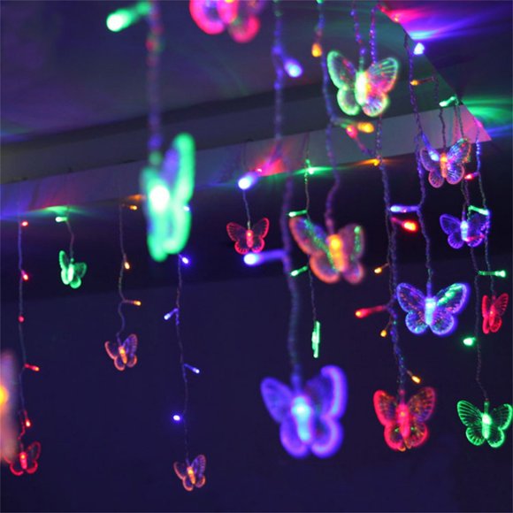 Costyle 110 V Butterfly LED String Curtain Lights Lights Christmas Wedding Party Decor 3.5 M Multicolor