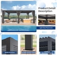 thumbnail image 3 of 12'×20' Outdoor Louvered Pergola, Aluminum Outdoor Louvered Pergola Patio with Adjustable Roof for Outdoor Deck, Backyard, Garden (10x20FT with Curtain), 3 of 6