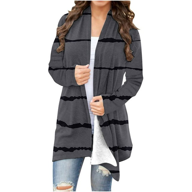 Cardigan pour Femme Manches Longues Ouvert devant Cardigan Léger Casual Fall Jacket Clothes