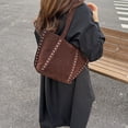 thumbnail image 6 of SPEKSEE Women Faux Suede Rivet Tote Bag Solid Color Shoulder Bag Underarm Bag Handbag Large Capacity for Daily Travel, 6 of 18