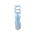 thumbnail image 2 of BLISSFUL STEP Edition Women's Lace Up Platform Chunky High Heels Sandals Sky Blue (Size 10.5), 2 of 7