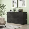 thumbnail image 2 of QRKD 2 Drawers Wooden Organizer, Storage Cabinets Under Desk Storage Small Dresser with Drawers for Living Room, Office Home, Black, 2 of 8