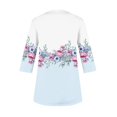 thumbnail image 5 of MGCWSH 3/4 Length Sleeve Womens Tops Dressy Casual Crew Neck T Shirts Three Quarter Length Tunic 2024 Summer Tops for Women Sky Blue S, 5 of 5