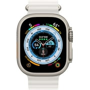 Restored Apple Watch Ultra [GPS + Cellular 49mm] Smart Watch w/Rugged Titanium Case & White Ocean Band