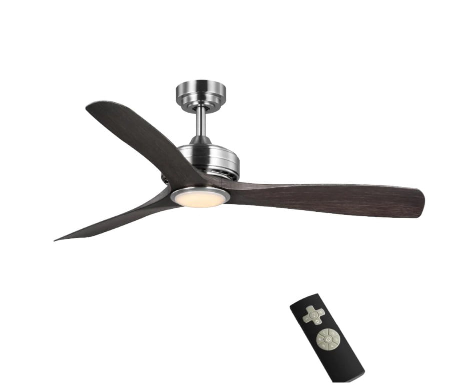 NEW HOME DECORATORS 60" BRUSHED NICKEL CEILING FAN WITH SAMSUNG LED LIGHT REMOTE 