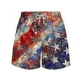 thumbnail image 4 of Brnmxoke Mens Swim Trunks Quick Dry Board Shorts Independence Day American Flag No-Chafing Breathable Surf Beach Shorts Swimwear Bathing Suits Blue,XXL, 4 of 6