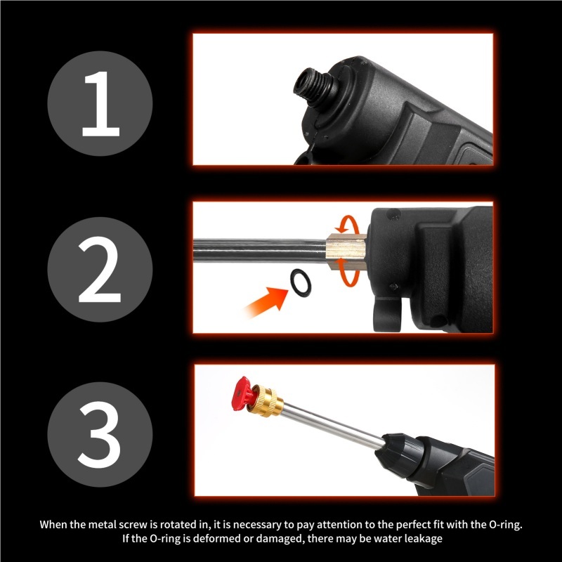 Car Cordless Power Washer 300W Faucet Self Priming Multifunctional Cleaning Machines with 6 in 1 Nozzle Auto