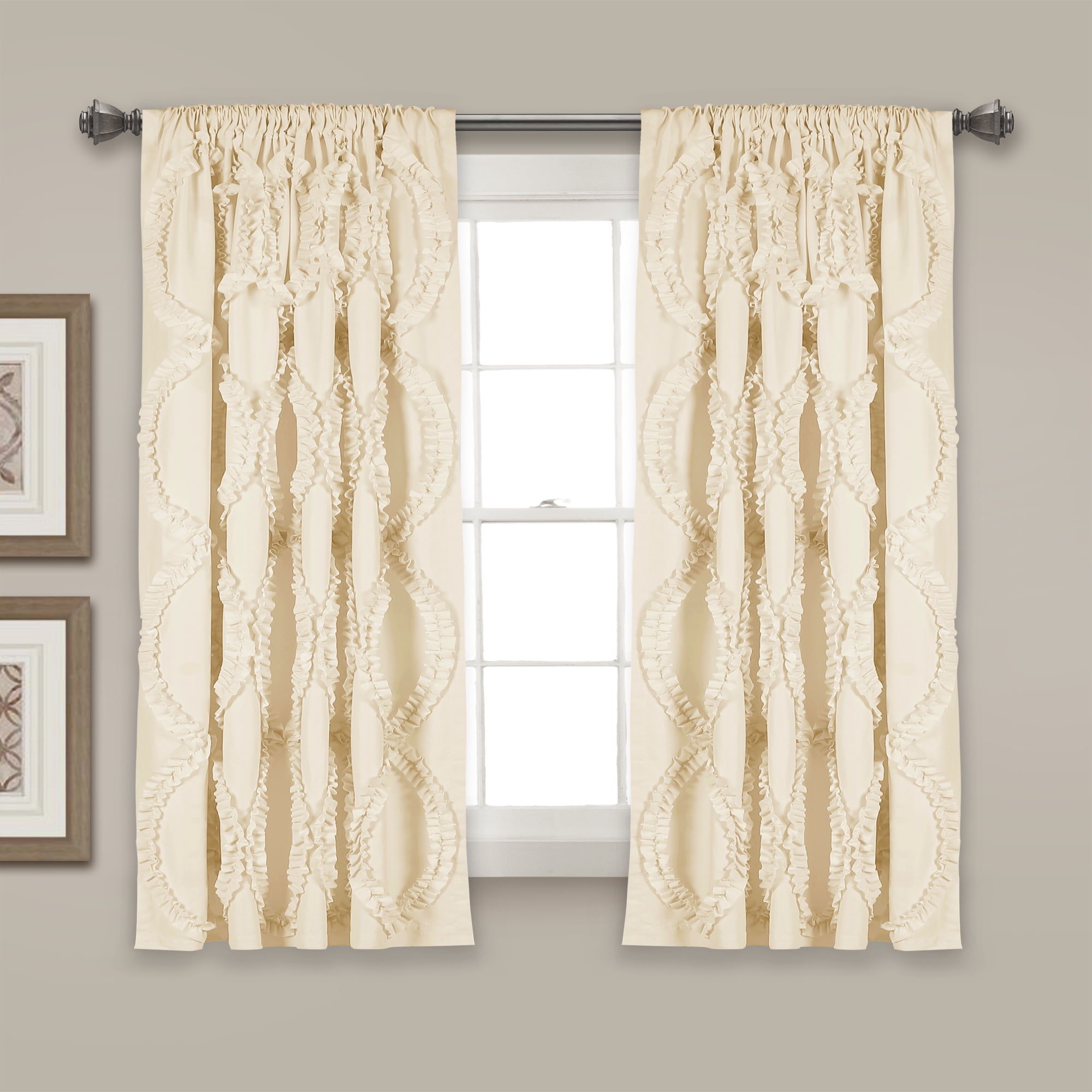 Ruffled Ribbons Curtain Panel