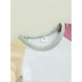 thumbnail image 6 of hirigin Baby Girls Two-piece Pants Suit, Round Neck Patchwork T-shirt and Elastic Waist Shorts for Summer, 6 of 9