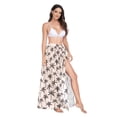 thumbnail image 2 of FORMRS Womens Beach Sarong Semi-Sheer Bikini Wrap Skirt Swimsuit Cover-ups, Beige Palm Trees Pattern, 2 of 7