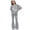 10sa Grey, variant on 2 Piece Teen Girls Summer Outfits Kids Heart Applique Baggy Short Sleeve T-Shirts Flare Pants Trendy Clothes Sets Kids Two Piece Outfits Girls