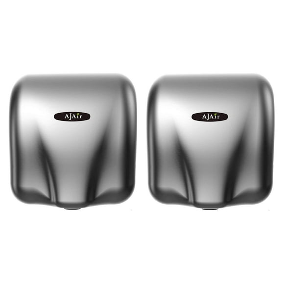 AjAir® 2 Pack Heavy Duty Commercial 1800 Watts High Speed Automatic Hot Hand Dryer - Stainless Steel