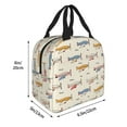 thumbnail image 2 of Yiaed Striped Vintage Planes Print Insulated Lunch Bag Reusable Cute Tote Lunch Box, Leakproof Cooler Lunch Bags for Work Office Travel School Picnic, 2 of 5