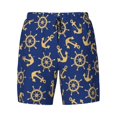 thumbnail image 4 of Lsque Mens Swim Trunks Anchors and Nautical Pattern - Bathing Suit Compression Liner - Beach Swim Shorts Swimwear - (S-3XL) - Stretch Quick Dry -Small, 4 of 9
