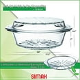 thumbnail image 2 of Casserole Dish For Oven, Glass Baking Dish With Lid, Ridged Design for Low Fat Cooking, Microwave, Oven, and Dishwasher Safe Cookware, Borosilicate Glassware, 2.6 Qt. Round Baking Dish, 2 of 8