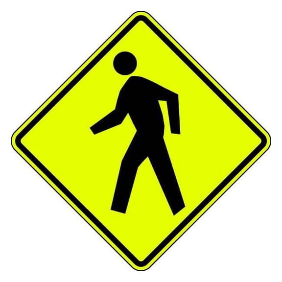 Lyle Pedestrian Crossing Traffic Sign,30"x30" W11-2-30SYGA