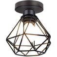 thumbnail image 1 of Easy to Install Semi Flush Mount Ceiling Light, Industrial Ceiling Light Fixture with Wide Application for Retro Black Design (1PCS), 1 of 5