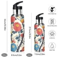 thumbnail image 2 of Yayeee 20oz Insulated Water Bottle Double Wall Stainless Steel with Flip Straw Lid, Vibrant Japanese Flowers, 2 of 7
