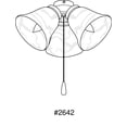 thumbnail image 3 of Progress Lighting Airpro 3-Light Ceiling Fan Light Kit, Steel, White Finish, Alabaster Glass Shades, LED Bulbs, 3 of 3